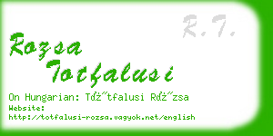 rozsa totfalusi business card